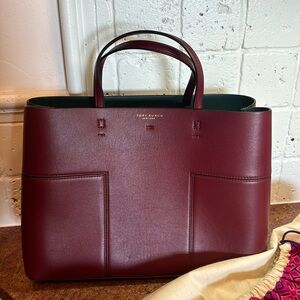 Tory Burch Leather Tote with Duster Bag